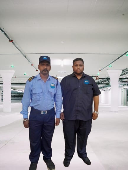 Guards on basement parking duty